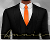 Black Suit Orange Tie +
