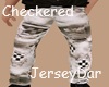 Checker Jeans Tan White