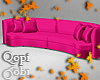 Deep Pink Curved Sofa