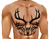 Deer Skull Chest Tattoo