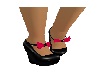 blk pink bow shoes