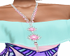 Long Necklace Pink Gems