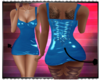 blue latex corset dress