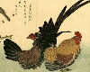 Utamaro - Rooster & hen