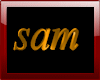 "Sam" gold sign