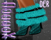 ") FUR SEQUIN BOOTS TEAL