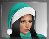 TEAL SANTA HAT black