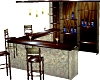Green Glass & Wood Bar