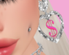 ! Pink Heart Earrings