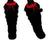 Blk and Red Fur Boots