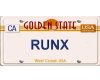 RunX License Plate