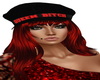 Black Hat W/Red Hair