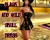 black n gold skull dress