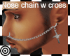 Nose Chain+ Cross Silver