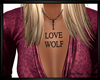 I Love Wolf Necklace Blk