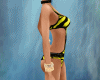 D Yellow Black Swimwear