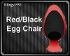 red/black egg chair