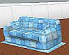 Light blue plaid couch
