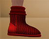 Red Knit Slipper Boots M