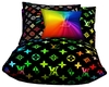 LV rainbow pillow single